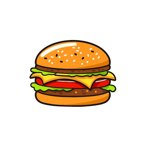 Food sticker burger ;) Hamburger Drawing, Burger Sticker, Burger Drawing, Food Sticker, Food Stickers, Handmade Sticker, Drawing For Kids, Cute Stickers, Pizza