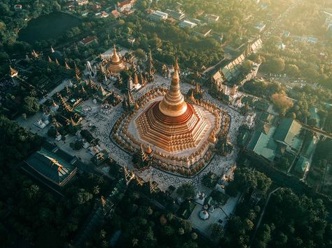 Myanmar Temples Aerial Photos Dimitar Karanikolov Shwedagon Pagoda Photography, Pagoda Photography, Sacred Objects, Shwedagon Pagoda, Yangon Myanmar, Aerial Photograph, Yangon, Epic Journey, Buddhist Temple