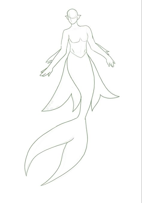 Monster Body Base Drawing, Merman Body Base, Siren Drawing Base, Siren Body Drawing, Body Base Mermaid, Mermaid Drawing Base, Draw Mermaid Easy, Body Base Drawing Siren, Mermaid Body Sketch