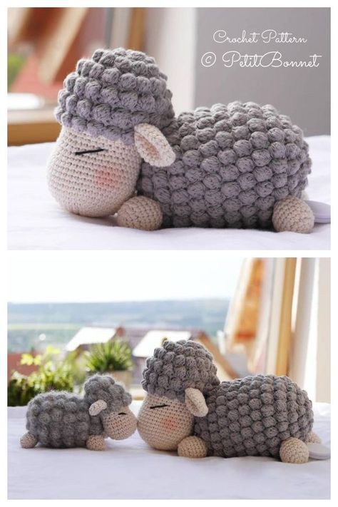 Crochet Unique, Crochet Sheep, Confection Au Crochet, Crochet Geek, Crochet Baby Toys, Lambada, Crochet Animals Free Patterns, Bobble Stitch, Easter Crochet