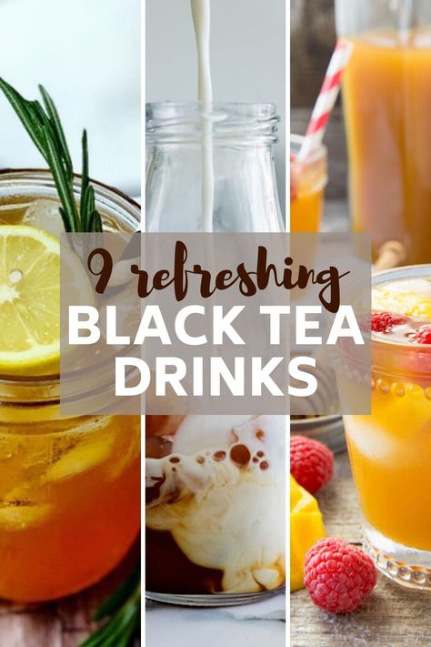 Black Tea Drinks, Summer Iced Tea Recipes, Black Tea Latte Recipe, Iced Black Tea Recipe, Simple Syrup Drinks, Drinking Ideas, Iced Black Tea, Black Tea Recipe, Summer Iced Tea