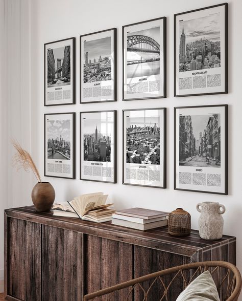 Explore all your favorite New York destinations and turn them into a travel wall 🗽  #travel #newyork #memories #travelwall #wallart #homedecor #inspiration #poster #interiordesign Travel Themed Living Room, Travel Gallery Wall Ideas, Travel Photo Wall Ideas, Money Room, Travel Room Decor, Travel Photo Wall, Travel Gallery Wall, Travel Room, Inspiration Poster