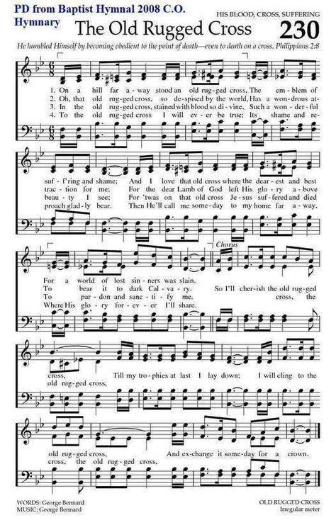 Old Hymns and Great Fashioned Hymns | The Old Rugged Cross | Facebook