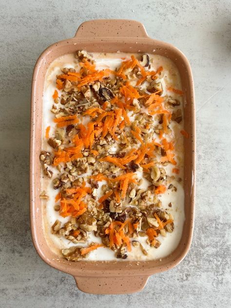 Carrot Cake Overnight Oats Cinnamon Toast Recipe, Avocado Breakfast Sandwich, Carrot Cake Overnight Oats, Spicy Salmon Sushi, Cake Overnight Oats, Main Salad, Honey Roasted Carrots, Coconut Chia Pudding, Oats And Honey