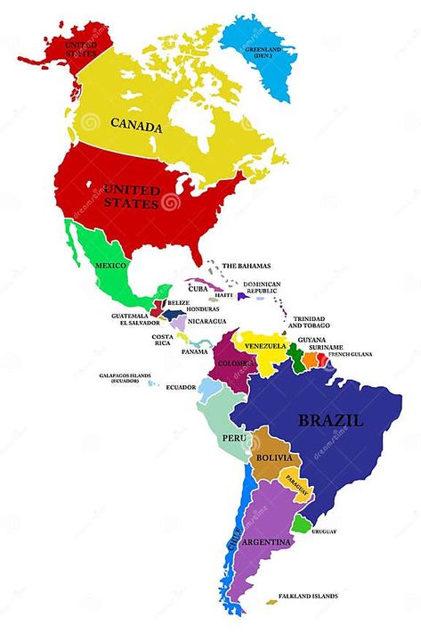 North America Continent Map, Map Of Central America, Map Of South America, North America Physical Map, North America Continent, North And South America Map, Global Map, South America Map, North America Map