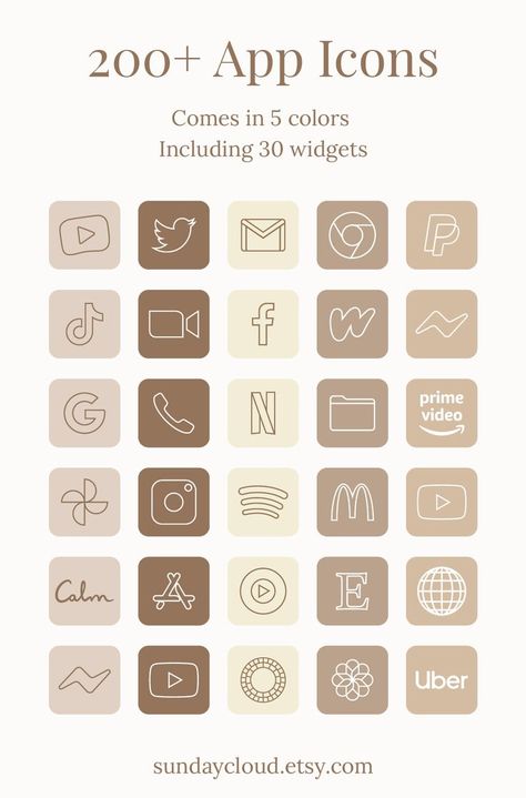 200+ Natural Brown Icons to customize your ios homescreen. Get a refreshing look for your homescreen. To get more ideas like this, visit our profile. Brown Ios, Iphone App Icons, App Icons Aesthetic, Aesthetic App Icons, Shortcut Icon, Phone Template, Ios Homescreen, Application Icon, Diy House Plans