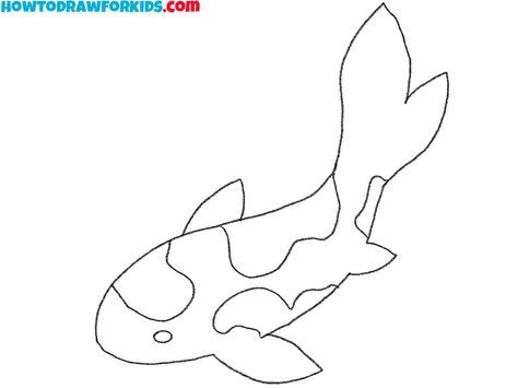 How to Draw a Koi Fish - Easy Drawing Tutorial For Kids Doodle Art Kawaii, Koi Fish Doodle, Fish Doodle Art, Draw A Koi Fish, Fish Doodle, Easy Drawing Tutorial, Drawing Tutorials For Kids, Art Kawaii, Drawing Tutorial Easy