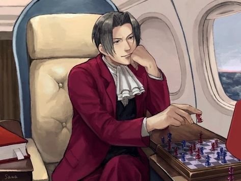 Sherlock Holmes Ace Attorney, Ace Attorney Edgeworth, Unnecessary Feelings, Miles Edgeworth, Phoenix Wright Ace Attorney, On An Airplane, Phoenix Wright, Adventure Game, Ace Attorney