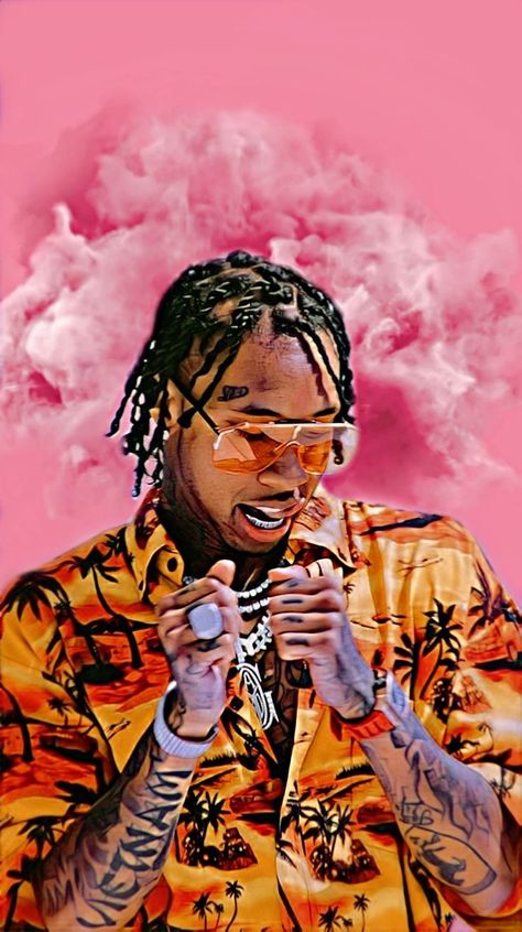 Tyga Aesthetic Wallpaper, Rapper Art Wallpaper, Tyga Aesthetic, Tyga Wallpapers, Rap Cartoon, Joker 3d Wallpaper, Rap Background, Tyga Rapper, Rapper Costume