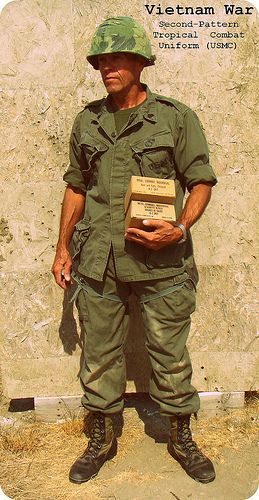 Vietnam War / Second Pattern Tropical Combat Uniform (USMC) | Flickr - Photo Sharing! Military Quotes Marines, American Outfits, Marine Corps Humor, Usmc Vietnam, Good Morning Vietnam, American Military History, Ka Bar, Combat Uniforms, Vietnam History