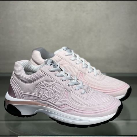 Comes With Everything ! Pink Chanel Sneakers, Chanel Pink Shoes, Chanel Core, Chanel Sneakers Outfit, Chanel Shoes Outfit, Luxury Shoes Sneakers, Best Shoes For Women, Sneaker Plug, Dressing Shoes