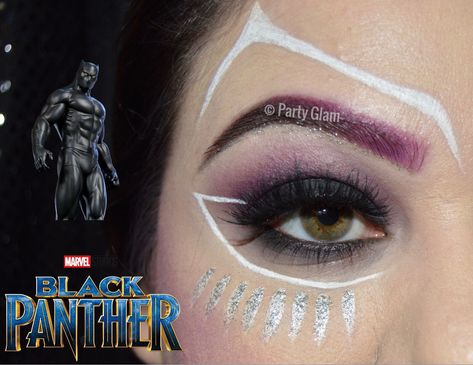 Black Panther Makeup look Black Panther Inspired Makeup, Wakanda Makeup Ideas, Black Panther Makeup, Full Face Makeup, Beauty School, Black Panther, Makeup Art, Makeup Inspiration, Halloween Face Makeup