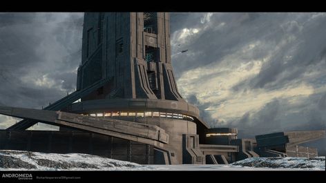 ArtStation - Sci-Fi Fortress Andromeda Universe Personal project Sci Fi Bridge, Sci Fi Base, City Super, Sci Fi Architecture, Sci Fi Landscape, Brutalist Architecture, Brutalism, Personal Project, Sci Fi Fantasy