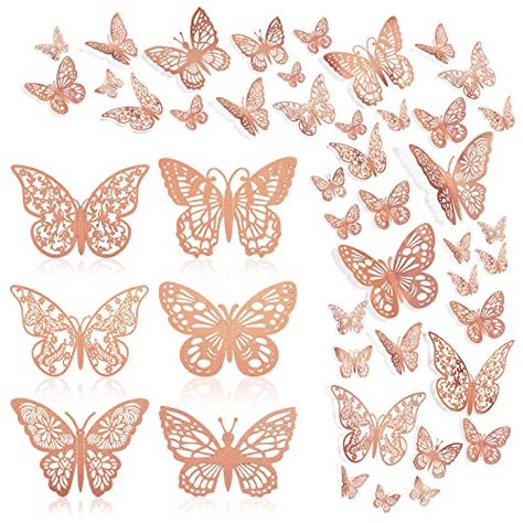 Butterfly Cake Decorations, Butterfly Wedding Decorations, 3d Butterfly Wall Decor, Butterfly Party Decorations, Stick On Mirror, Dream Birthday, Decorations Birthday Party, Birthday 2023, 3d Wall Decals