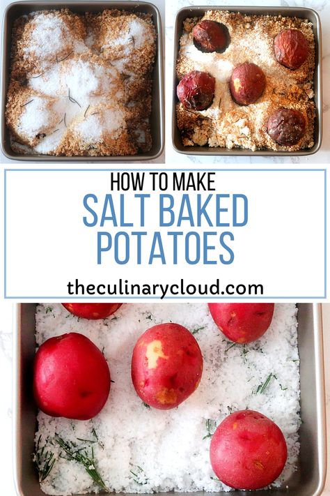 Salt Roasted Potatoes, Salt Crusted Baked Potato, Salt Baked Potatoes, Home Potatoes, Salted Baked Potato, Vegetable Sauces, Vegan Bacon Bits, Baking Vegan, Best Baked Potato