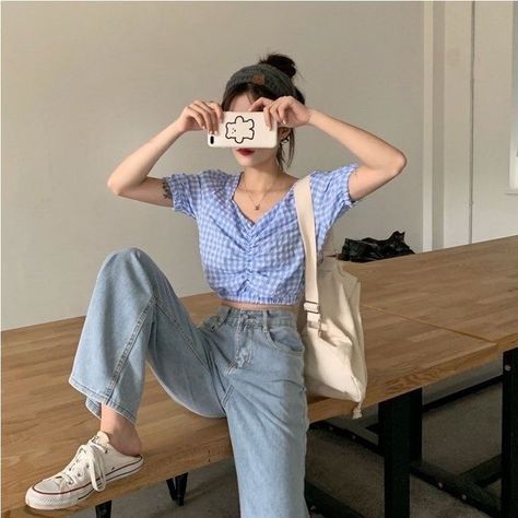 Wide Leg Denim, Full Length, Wide Leg, Summer Outfits, Light Blue, Pants, Trousers