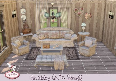 Alelore Sims 4: Shabby Chic Stuff • Sims 4 Downloads Sims 4 Shabby Chic, Shabby Chic Modern, Royal Room, Royal Bedroom, Rococo Furniture, Castle Decor, Royal Furniture, Shabby Chic Clothes, Sims Building