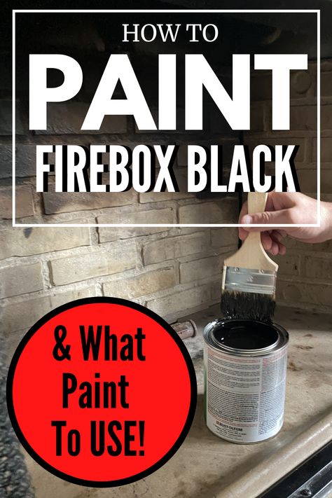 How to paint firebox black Painting Fireplace Black, Heat Safe Paint For Fireplace, Painting A Stone Fireplace Black, Paint Inside Fireplace, Painting Inside Fireplace Black, Paint Fireplace Tile Black, Fireplace Cover Up, Inside Fireplace, Cherry House