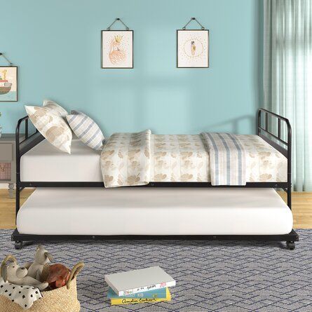 Metal Daybed With Trundle, Twin Platform Bed Frame, Twin Daybed With Trundle, Metal Daybed, Steel Bed Frame, Twin Platform Bed, Daybed With Trundle, Twin Bed Frame, Metal Platform Bed