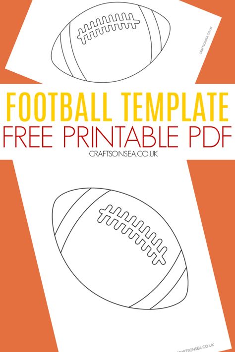 Football Template Football Door Decorating Contest, Football Art Projects For Kids, Football Stencil Templates, Football Themed Classroom Door, Preschool Football Craft, Football Pattern Design, Printable Football Template, Homemade Football Posters, Football Template Free Printable