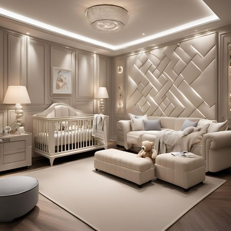 Fancy Nursery Ideas, Luxury Baby Boy Nursery, Royal Baby Rooms, Glam Living Rooms, Luxury Baby Nursery, Luxury Baby Room, Cozy Baby Room, Luxury Nursery, Girl Apartment Decor