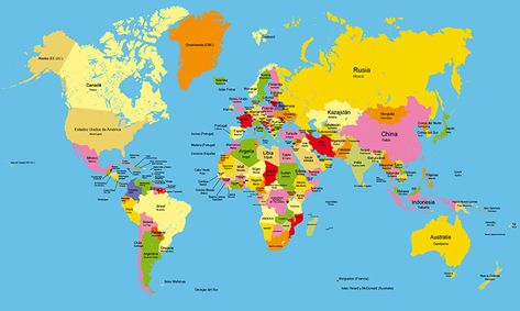 World Map With Countries, World Map Wallpaper, Map Wallpaper, Country Maps, Geography, World Map, Borders, Google Images, Map