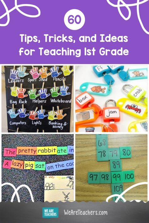 Teaching 1st Grade - 60 Tips, Tricks & Ideas - WeAreTeachers 1st Grade Beginning Of Year Activities, First Grade Science Projects, Teaching 1st Grade, Personal Word Wall, 1st Grade Activities, Teacher Business, First Grade Phonics, Differentiation Math, Classroom Anchor Charts