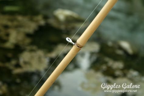 DIY Fishing Pole Screw Eye Cane Fishing Pole, Diy Fishing Pole, Camp Diy, Diy Fishing Rod, Grandma Camp, Fish Printables, Ocean Light, Tenkara Fly, Outdoor Skills