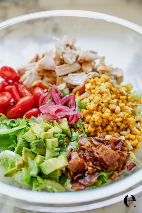 Rotisserie Chicken Cobb Salad, Classic Cobb Salad Recipe, Cobb Salad Dressing, Cobb Salad Ingredients, Chicken Cobb Salad, Classic Cobb Salad, Cobb Salad Recipe, Easy Salad Dressing, Roasted Chicken Breast