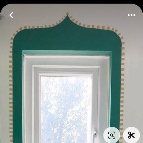 Painted Arch On Door, Painted Arch Around Door, Painted Wall Mirror, Wall Painting Around Window, Painted Arch Window, Painted Arch Over Window, Painted Doorway Arch, Painted Arch Around Window, Painted Details On Wall