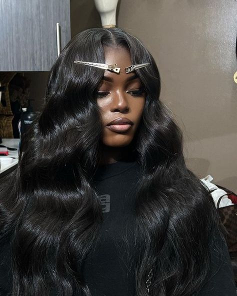 NYC Weave Specialist on Instagram: "FAKE HAIR BUT MAKE IT NATURAL 😍 Signature beach waves are my go-to! I love how voluminous and chic it looks ! Always a show-stopper 🤌🏾 - Click “book now” OR click the link in my bio to secure your appointment! Contact me at (929)-866-0779 for any inquiry. - Head to https://finessed-by-akia.myshopify.com/ to purchase your bundles ! - #traditionalsewin #versatilesewin #halfuphalfdown #queenshairstylist #nycsewin #queenssewin #protectivestyles #newyorksewin Silk Press Natural Hair, Brazilian Loose Wave, Leveling Up, Luxurious Lifestyle, Double Stitch, Dope Hairstyles, Hair Laid, Middle Part, Hair Life