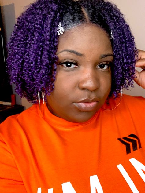 Dark Purple Hair Black Women, Purple Natural Hair, Dark Purple Hair, The Mane Choice, Natural Hair Cuts, Shea Moisture, Dyed Hair Inspiration, Braid Out, Natural Hair Styles Easy