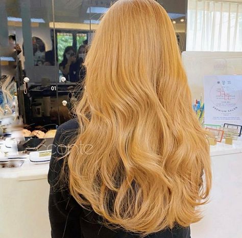 Light Toffee Hair Color, Real Blonde Hair, Yellow Gold Hair, Yellowish Blonde Hair, Golden Blonde Hair Aesthetic, Golden Yellow Hair Color, Blonde Highlights On Ginger Hair, Yellow Hair Aesthetic, Different Blonde Shades