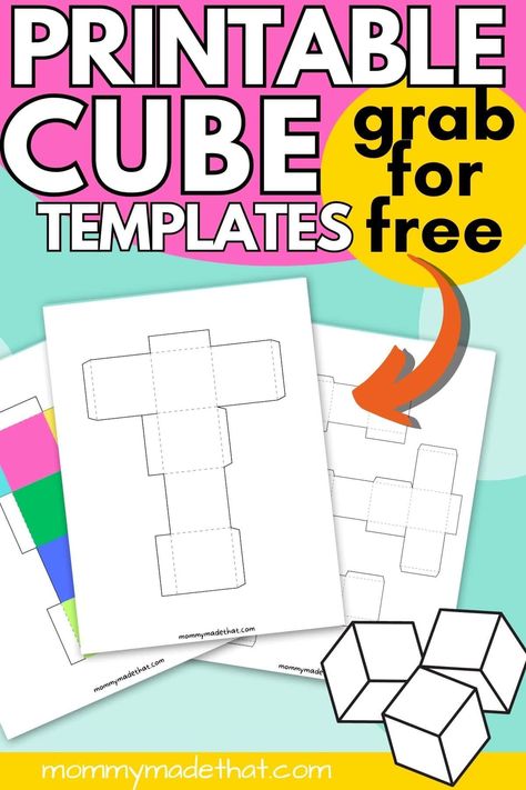 Cube Template (Free Printables!) School Learning Activities, Diy Photo Cube, Free Preschool Activities, Cube Template, Paper Cube, Printable Alphabet Letters, Paper Toys Template, School Learning, Cube Pattern