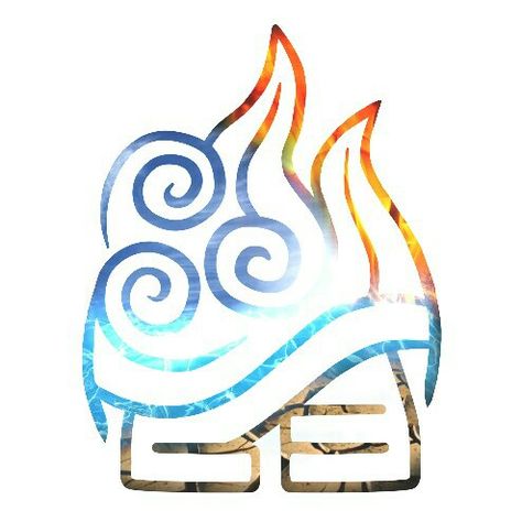 Avatar - Elements Combined Symbol 1 Avatar Element Symbols, Air Symbol Avatar, Avatar Elements Symbols Tattoo, The Elements Tattoo, Elemental Tattoo Ideas, Avatar Elements Symbols, Avatar Elements Tattoo, Atla Symbols, Five Elements Tattoo