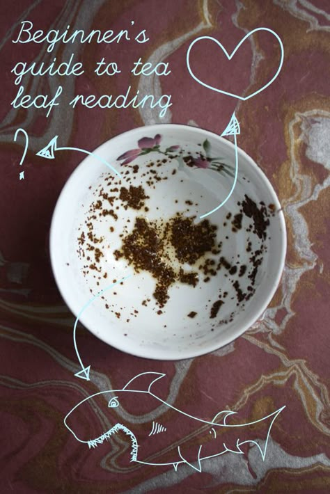 Beginners guide to tea leaf reading http://alisonappleton.com/charista/beginners-guide-tea-leaf-reading/ How To Read Tea Leaves, Reading Tea Leaves Symbols, Tea Leaf Reading Symbols, Tea Leaf Reading Aesthetic, Tea Magick Witchcraft Stirring, Guide To Tea, Tea Leaf Reading, Reading Tea Leaves, Tarot Cards For Beginners