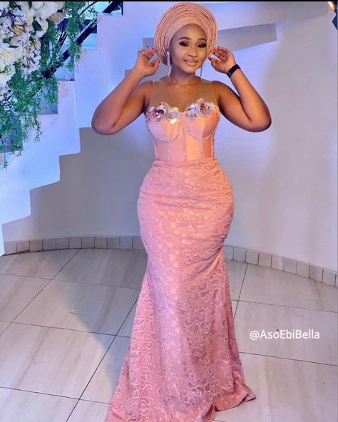 Aso Ebi Lace Styles, Nigerian Dress, Nigerian Lace Styles Dress, Nigerian Lace Styles, African Lace Styles, Native Dress, Lace Gown Styles, Lace Dress Styles, African Lace Dresses