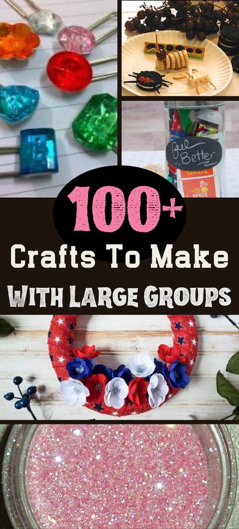 Seniors Crafts Nursing Homes, Family Fun Crafts, Craft For Group Of Women, Crafts For Big Groups, Elementary Group Activities, Bulk Craft Ideas, Senior Center Activities Easy Crafts, Crafts For Large Group Of Kids, Large Group Art Projects