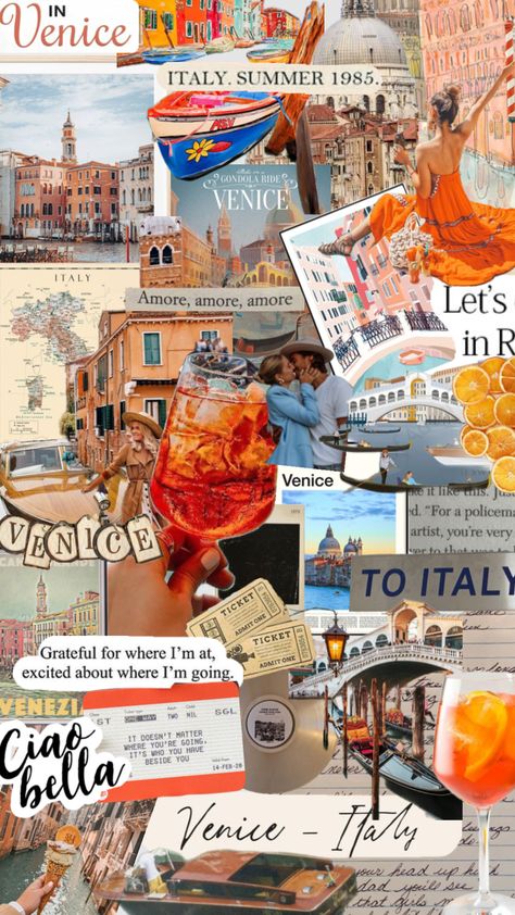 Venice Venecia Aesthetic, Venice Moodboard, Venice Scrapbook, Venice Summer, Bestie Trip, Venice Aesthetic, Menu Design Inspiration, Mediterranean Summer, Romantic Mood