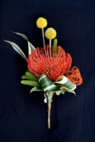 Orange Boutonniere, Pincushion Protea, Homecoming Flowers, Boutonniere Ideas, Wedding Boutonnieres, Corsage And Boutonniere, Flowers Delivery, Prom Flowers, Flower Corsage