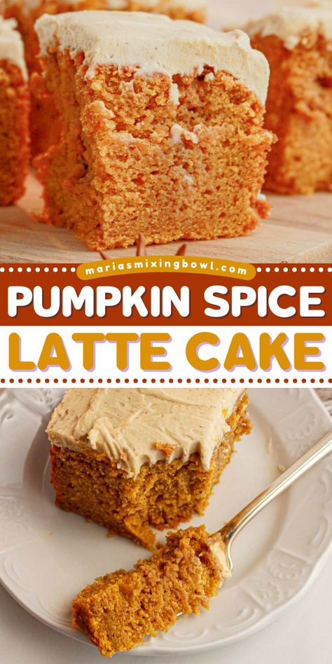 This Pumpkin Spice Latte Cake is the perfect treat for fall. Made with real pumpkin puree and warm spices, it’s a delicious twist on the classic coffee drink. Pumpkin Puree Spice Cake, Pumpkin Spice Layer Cake, Pumpkin Spiced Latte Cake, Pumpkin Spice Latte Cake In Bloom Bakery, Spiced Coffee Cake With Pumpkin, Coffee Filling, Pumpkin Spice Latte Cake, Coffee Frosting, Latte Cake