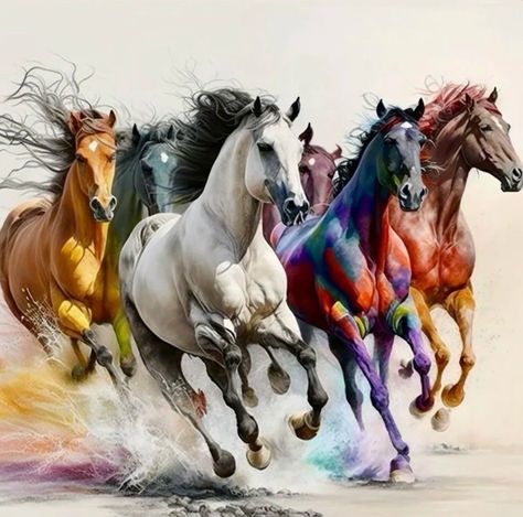 Colorful Horse Painting, Arabian Horse Art, Abstract Horse Art, Bull Art, Beautiful Horse Pictures, Abstract Horse, Fantasy Wall Art, Horse Artwork, Horse Wallpaper