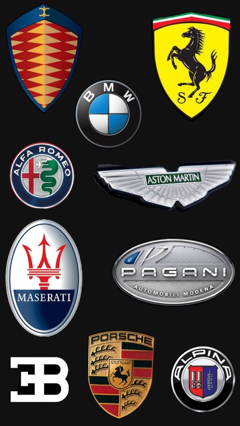 Most famous car logos Famous Brand Logos, Car Logos With Names, Sports Car Logos, Luxury Car Logos, Famous Car, Sports Car Brands, Car Brands Logos, Roadster Car, Car Logo Design