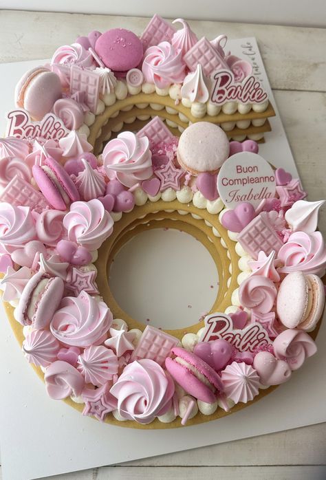 Barbi cream tart cake for princess.  #CakeArt #CakeDesign #CakeDecor #BarbiCake #CakeForGirls Barbie Number Cake, Cake For Princess, Cream Tart Cake, Letter Cakes, Tart Cake, Letter Cake, Cream Tart, Halloween Pink, Cake Stuff