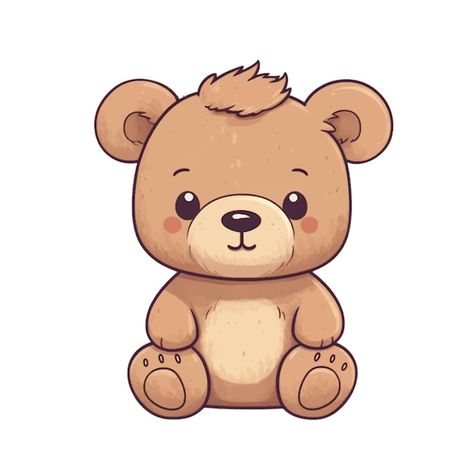 Cute teddy bear clipart neutral colors f... | Premium Vector #Freepik #vector Teddy Bear Drawing Easy, Teddy Bear Emoji, Bear Emoji, Teddy Bear Drawing, Colors For Kids, Teddy Bear Clipart, Bear Vector, Bear Drawing, Bear Clipart