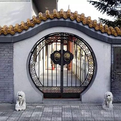 Round Doorway, Chinese Gate, Moon Gates, Chinese Door, Chinese Courtyard, Chinese Palace, Ancient Chinese Architecture, Moon Gate, Modern Gate