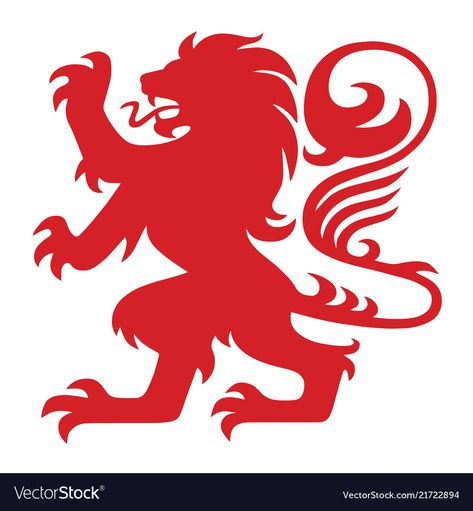 Lion Icon, Heraldry Design, Logo Mascot, Cloud Vector, Line Art Vector, Lion Logo, Hand Drawn Vector Illustrations, Red Lion, Cloud Drawing