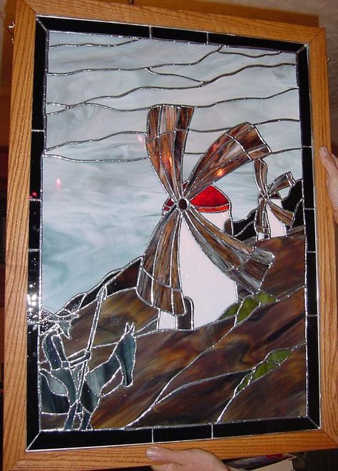 Stained glass Stained Glass Windmill, Don Quixote, Glass Designs, Stained Glass Designs, Stained Glass Projects, Glass Ideas, Functional Art, Glass Etching, Glass Design