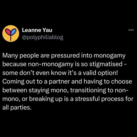 This #NonMonogamyVisibilityWeek (July 15-21) I wanted to remind us all why promoting non-monogamy as an equally valid relationship style as monogamy benefits everyone regardless of their orientation/preference for relationship structure. As someone who has been actively non-monogamous since 2016 and creating content full-time about it since 2020, it’s been a gift to see the tide change over the years as more people are talking about open relationships. What does being visibly non-monogamous m... Open Relationships, Non Monogamy, Open Relationship, Creating Content, July 15, Full Time, Over The Years, Benefits, Memes