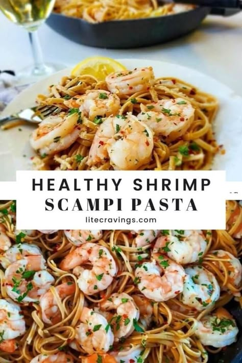 Shrimp Pasta Recipes Healthy, Shrimp Pasta Healthy, Healthy Shrimp Scampi, Shrimp Scampi Pasta Recipes, Am I Happy, Shrimp Scampi Pasta, Scampi Pasta, Shrimp Scampi Recipe, Scampi Recipe